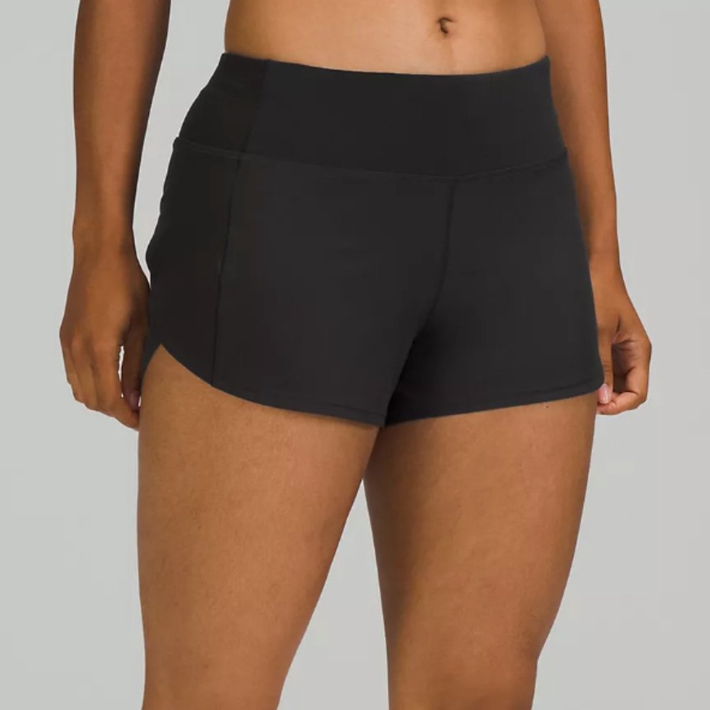 LULULEMON BLACK SHORTS - Speed Up Mid-Rise Lined Short 4"